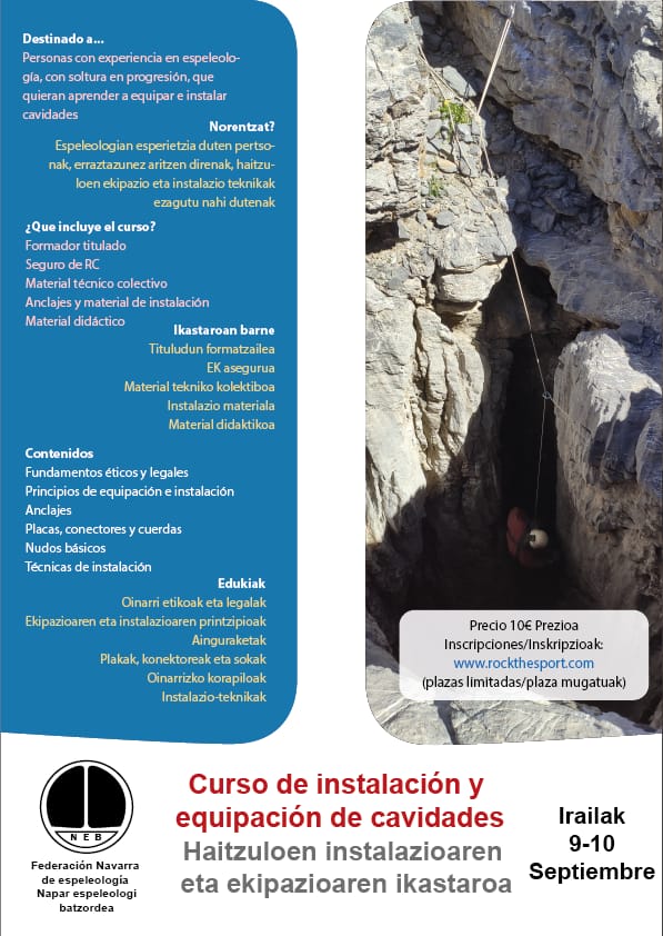 Formaci&oacute;n de instalaci&oacute;n y equipaci&oacute;n de cavidades (9-10 septiembre)